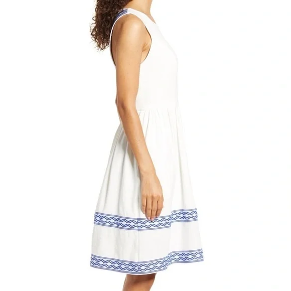 Gibson Ravello Geo Trim Fit & Flare Dress - Picture 3 of 4